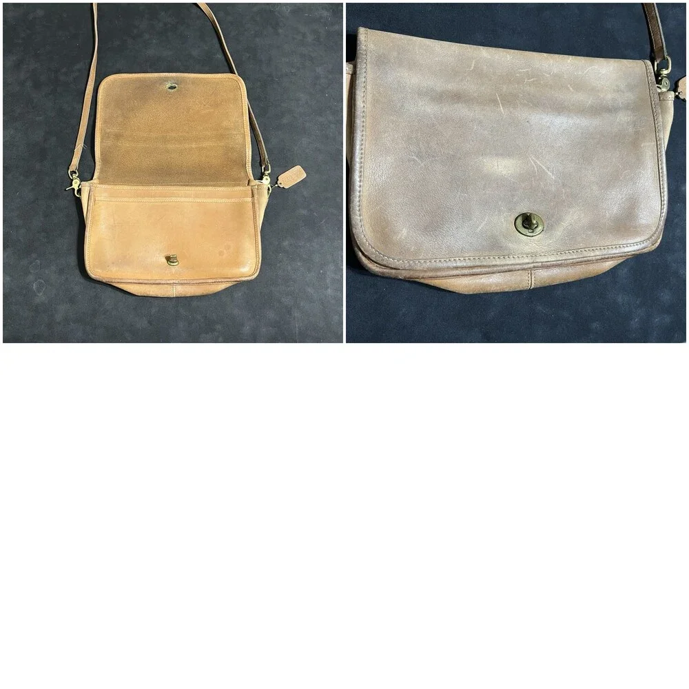 Vintage Coach 1970s Courier Bonnie Cashin City Bag Full Grain Leather Glove Tan